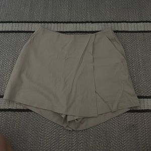 Tan wrap front skort